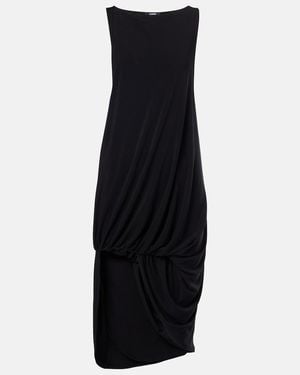 Jacquemus Peplo Draped Jersey Midi Dress - Black