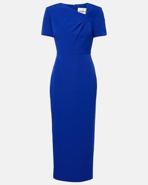 Roland Mouret Draped Crepe Midi Dress - Blue