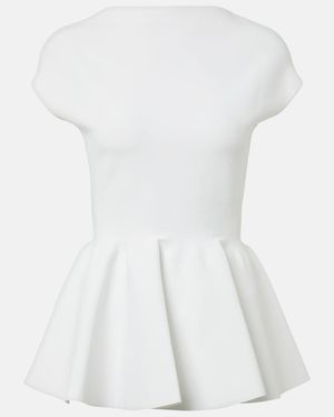 Alaïa Peplum Top - White