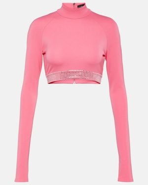 David Koma Embellished Crop Top - Pink