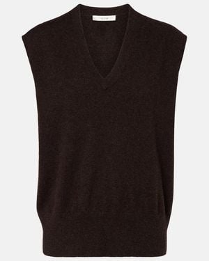 The Row Levi Cashmere Sweater Vest - Black