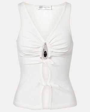 Christopher Esber Cutout Ribbed-Knit Top - White