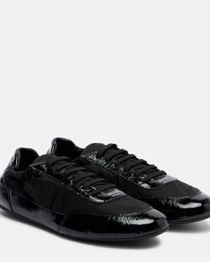 Prada Collapse Re-Nylon And Leather Trainers - Black
