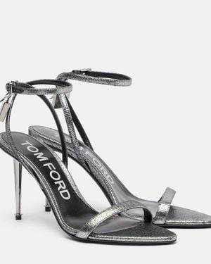 Tom Ford Padlock 85 Metallic Sandals