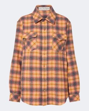 God's True Cashmere Seeker Plaid Cashmere Shirt - Orange
