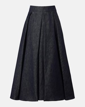 Max Mara Gonna Midi Di Jeans - Blu
