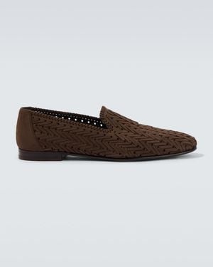 Manolo Blahnik Mario Suede Loafers - Brown