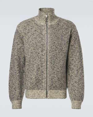 Jil Sander Wool And Cotton Zip-Up Cardigan - Grey