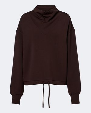 Varley Betsy Draped Jersey Sweatshirt - Brown