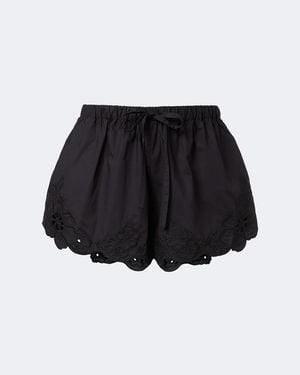 SIR. Klara Emboirdered Cotton Shorts - Black
