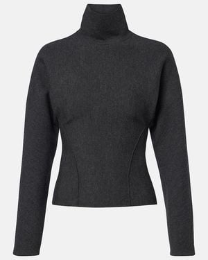 Alaïa Wool-Blend Turtleneck Sweater - Black