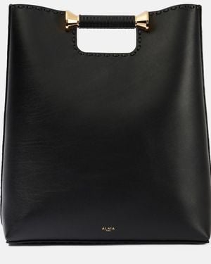 Alaïa Bobine Leather Tote Bag - Black