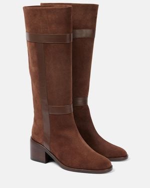 Robert Clergerie Lyube 65 Shearling-Lined Suede Knee-High Boots - Brown