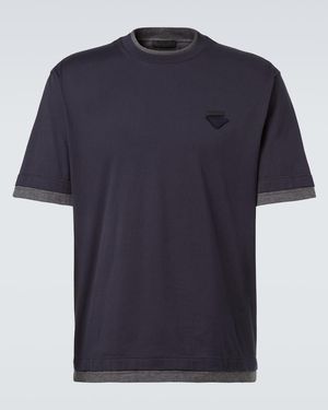 Prada Cotton Jersey T-Shirt - Blue