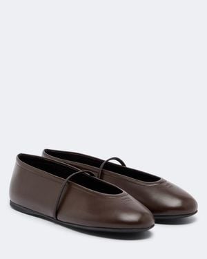 Miu Miu Leather Ballet Flats - Brown