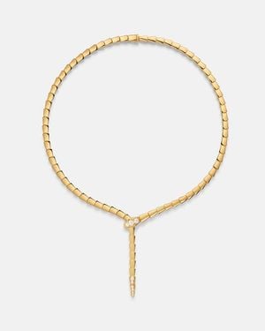 BVLGARI Collar Serpenti Viper De Oro De 18 Ct Con Diamantes - Blanco