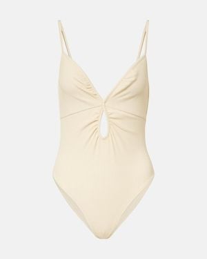 Johanna Ortiz Cutout Gathered Swimsuit - Natural