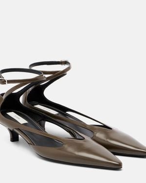 TOTEME Cutout Leather Pumps - Brown