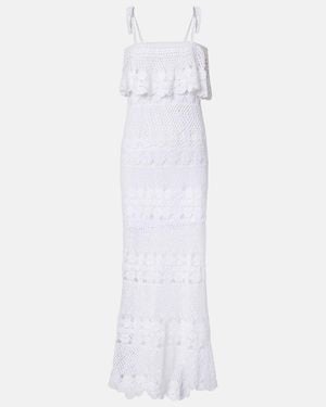 Anna Kosturova Marianne Crochet Cotton Maxi Dress - White