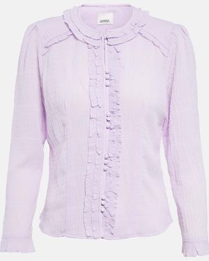 Isabel Marant Georgia Shirred Top - Purple