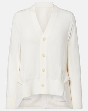 Sacai Cardigan Aus Baumwolle - Weiß