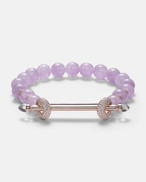 ANANYA Chakra 18Kt Rose Bracelet With Gemstones - Purple