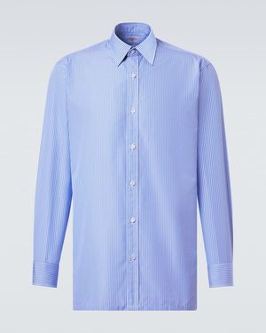 Charvet Striped Cotton Poplin Shirt - Blue