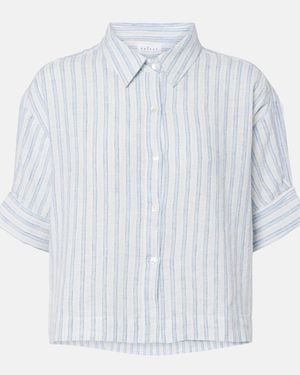 Velvet Greya Striped Cotton And Linen Shirt - Blue