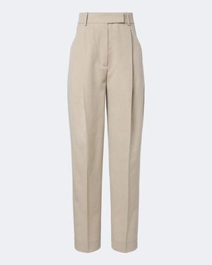 Rohe Wool And Silk-Blend Straight Pants - Natural