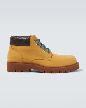Bottega Veneta Haddock Leather Lace-Up Boots - Brown