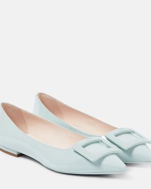 Roger Vivier Gommettine Patent Leather Ballet Flats - Blue