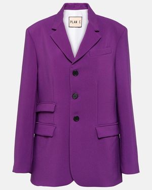Plan C Single-Breasted Cady Blazer - Purple