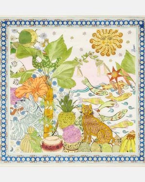 ALÉMAIS Hazel Printed Silk Twill Scarf - Metallic