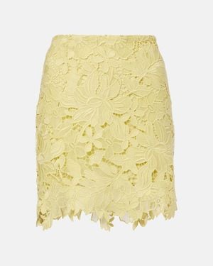 Sportmax Minifalda Bora De Encaje Floral - Amarillo