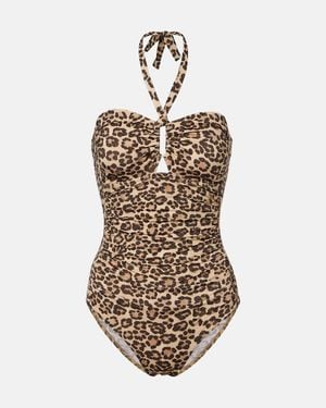 Zimmermann Wanderlust Leopard-Print Swimsuit - Metallic
