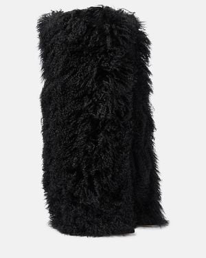 Paris Texas Shearling Fur Boots - Black