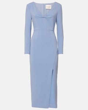 Roland Mouret Draped Crepe Midi Dress - Blue