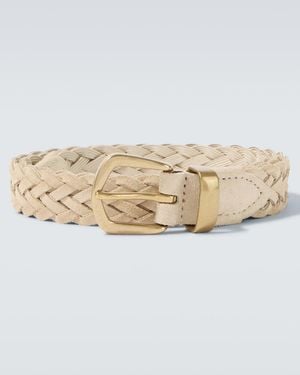 Eleventy Braided Suede Belt - Natural