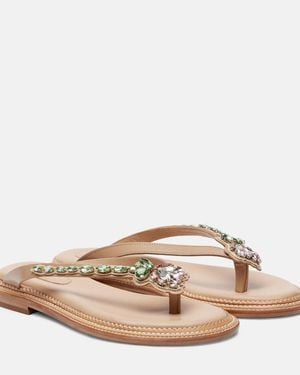 Simone Rocha Embellished Leather Thong Sandals - Pink