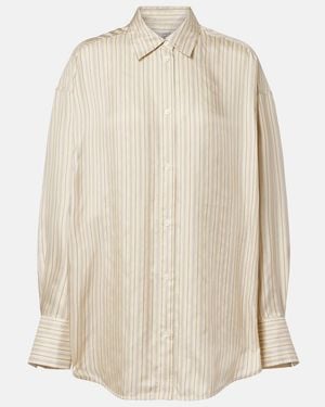 TOTEME Striped Silk Shirt - White
