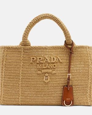 Prada Shopper Large Aus Haekelstrick - Braun
