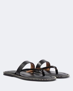 Dries Van Noten Leather Thong Sandals - Black