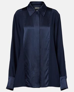 JOSEPH Childs Silk Satin Shirt - Blue