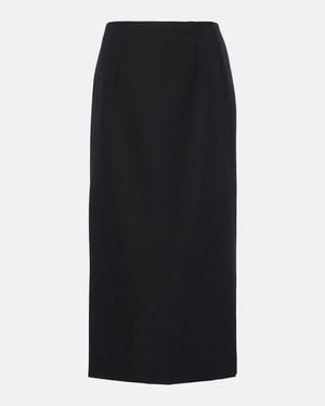Valentino Virgin Wool Pencil Midi Skirt - Black