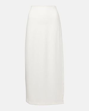 Leset Rio Jersey Midi Skirt - White