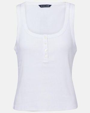Veronica Beard Abbott Cotton-Blend Tank Top - White