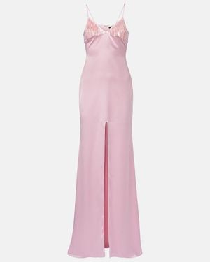 David Koma Sequined Satin Gown - Pink