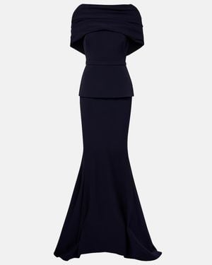 Safiyaa Off-Shoulder-Robe Loura Aus Crepe - Blau