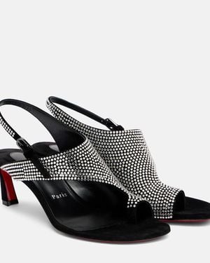 Christian Louboutin Viva Condora Embellished-Leather Sandals 55 - Black