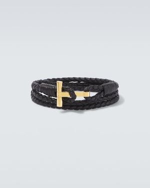 Tom Ford Armband T Aus Leder - Weiß